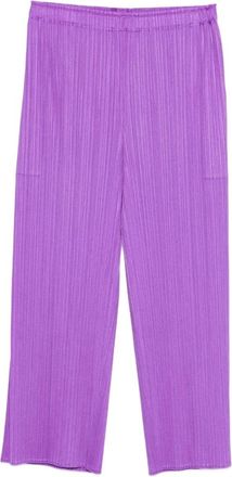 Issey Miyake Pants - Dames - Wijde Broeken - Paars - XL - Broeken