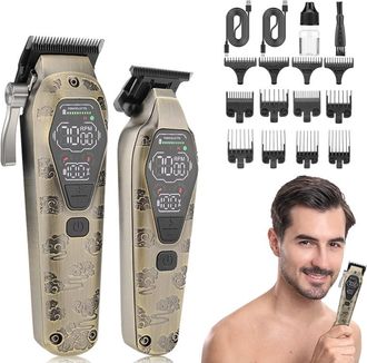 OEM Cortapelos El&eacute;ctrico Inal&aacute;mbrico Para Hombre, Kit De Corte Con 12 Peines Gu&iacute;a, Pantalla Lcd Inteligente Para Barber&iacute;as Y Uso Dom&eacute;stico