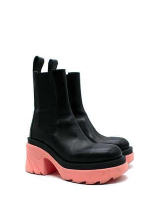 Bottega Veneta Pink and Black Flash Platform Boot Size 37