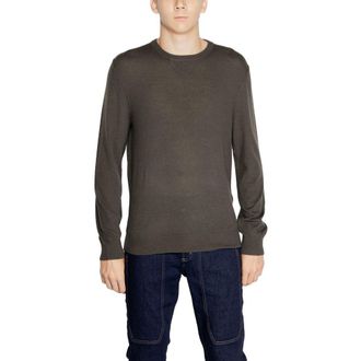 A|X Armani Exchange Mens Crew Neck Sweater 3h1m05 1j7mz - Dark Green Wool - Size EU 44 (Mens)