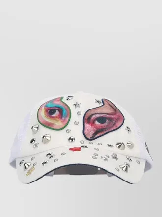 Acne Studios studded graphic print mesh back hat