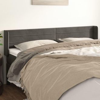 vidaXL Cabecero De Terciopelo Gris Oscuro 183x16x78/88 Cm Vidaxl
