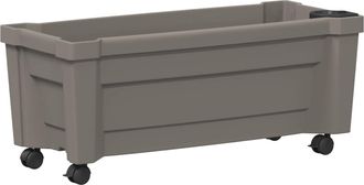vidaXL Maceta Calypso Con Ruedas Pp Gris Vidaxl