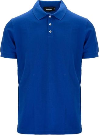 Dsquared2 Heren Knoopolo Shirt - Heren - Polos - Blauw - S - Katoen - Tops