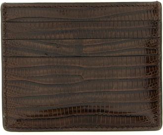 Brunello Cucinelli Kaarthouder - Dames - Portefeuilles - Bruin - ONE Size - Leer - Accessoires