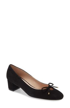 Stuart Weitzman Gabby Bow Pump in Black Suede at Nordstrom Rack, Size 8