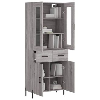 Berkfield Home Highboard Grey Sonoma 69.5x34x180 cm Engineered Wood
