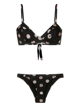 Amir Slama Bikini con stampa - Nero