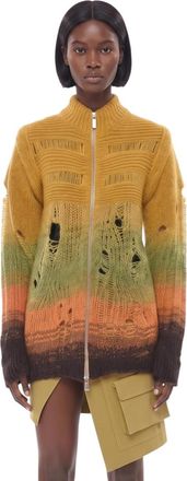 Off-white Yellow Ombre Mock Collar Sweater