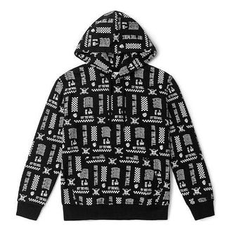 Vans (WMNS) Vans Printed Long Sleeve Hoodie Black White VN0A4UTVZFP