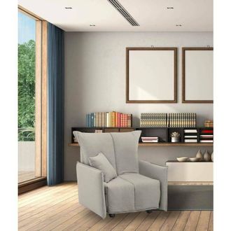 Dmora Sofa Cama Dabari, Sof&aacute; Individual, 100% Made In Italy, Sill&oacute;n De Sal&oacute;n Con Apertura Trolley, En Tela Acolchada, Con Reposabrazos Est&aacute;ndar, Cm 110x90h8