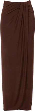 Andamane Gedrapeerde Maxi Rok - Dames - Maxi Rokken - Bruin - S - Rokken
