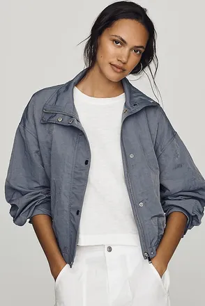 Pilcro Cohen Nylon Funnel-Neck Bomber Jacket