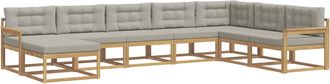 vidaXL Conjunto De Sof&aacute;s De Exterior 8 Uds. Blanco Y Gris Claro Vidaxl