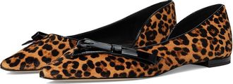 Cole Haan Noella Bow Skimmer Womens Flat Shoes Leopard Print Haircalf : 8.5 B - Medium, Leather