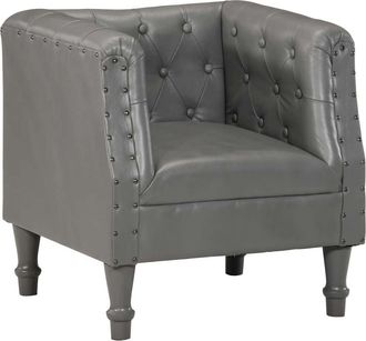 vidaXL Vidaxl - Sill&oacute;n De Cuero Aut&eacute;ntico Gris