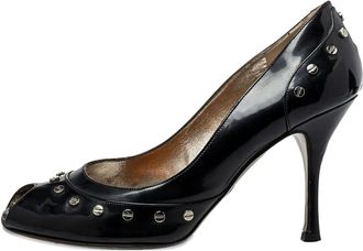 Dolce & Gabbana Pumps a punta aperta con borchie - Nero
