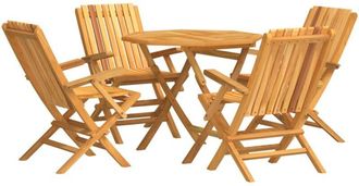 vidaXL Vidaxl - Juego De Comedor Para Jard&iacute;n 5 Piezas Madera Maciza De Teca