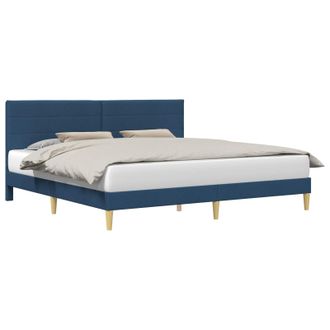 vidaXL Struttura Del Letto Con Testiera Blu 200 X 200 Cm Tessuto Vidaxl