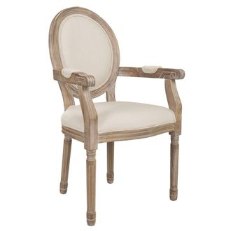 Wanderlust Deco Silla De Madera Tapizada Color Beige 55x46x48/96