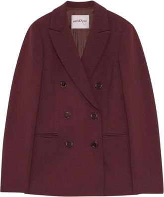ottod'Ame Dubbelrijige Blazer - Dames - Blazers - Paars - S - Leer - Jassen