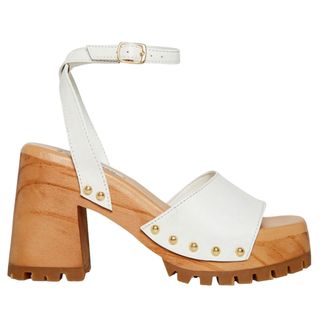 Steve Madden Ocala Heeled Sandal White Leather OCAL01S1-110 Womens