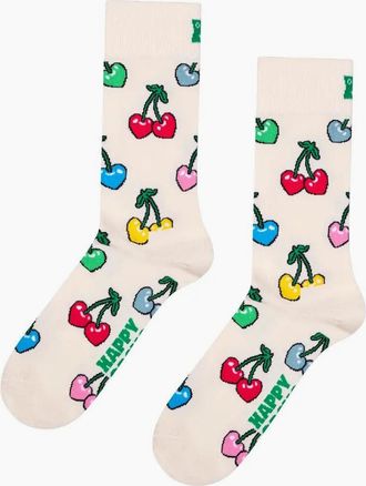 Happy Socks Womens Cherry Heart Sock - Size: 5/4/4.5/7/6.5/6/5.5/3/3.5