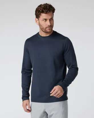 Vuori Clothing Long Sleeve Ponto Performance Tee | Midnight Heather | Medium
