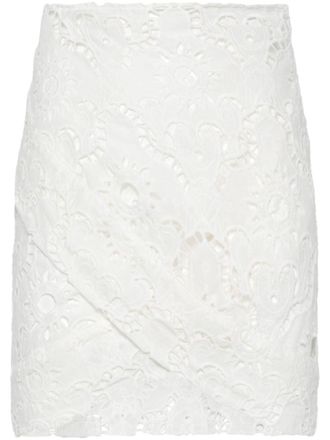 Farm Rio Broderie anglaise mini-rok - Wit