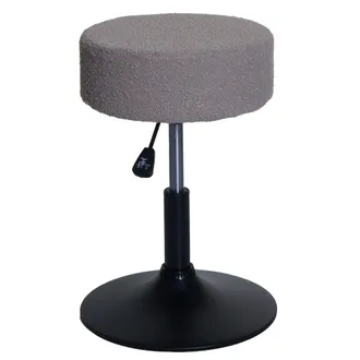 Hhg Sgabello Hhg 832, Sedia Make-up, Girevole Regolabile In Altezza &Oslash; 37cm Tessuto Boucl&eacute; (450g/m&sup2;), Taupe