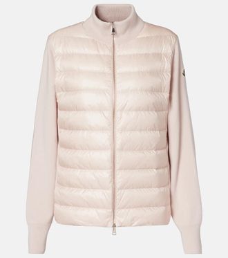 Moncler Down-paneled virgin wool cardigan