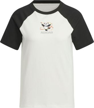 adidas (WMNS) adidas China T-Shirt Asia Sizing White Black JI6867