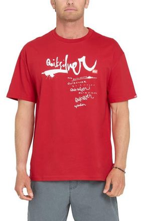 Quiksilver Young Guns Impaired Oversize Graphic Cotton T-Shirt in Salsa at Nordstrom, Size Xx-Large