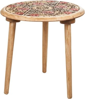 Wanderlust Deco Mesa de centro de madera artesanal 45 x 45 x 45h cm