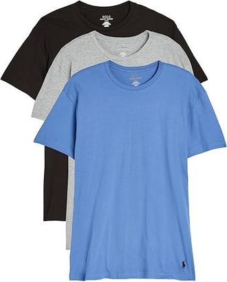 Polo Ralph Lauren Classic Fit Crew Undershirts Mens T Shirt Harbor Island Blue/Polo Black/Andover Heather : 2XL, Cotton