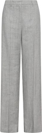 Marella Broeken, Dames, Grijs, S, Leer, Mllrobinia Wijde Broek