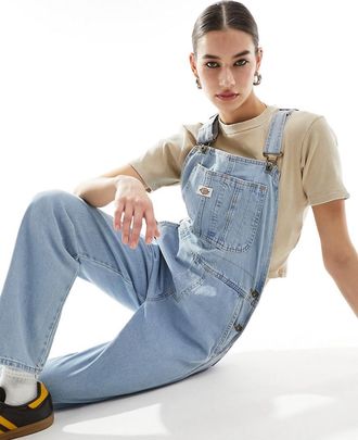Dickies Salopette classica in denim blu vintage