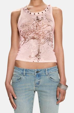 Jaded London Ramona Burnout Vest Top in Pink at Nordstrom, Size 12