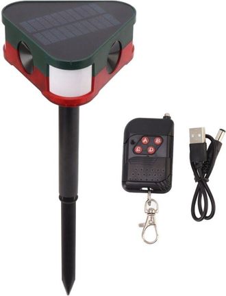 OEM Alarma Solar Repelente De Animales Con Sonido Y Luz De Largo Alcance, Alarma Con Sensor Infrarrojo Para Exteriores Con Control Remoto Para Huertos, 1w