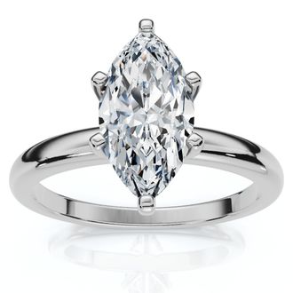 Pompeii3 Certified 1Ct Marquise Diamond Engagement Ring 14k White Gold Lab Grown