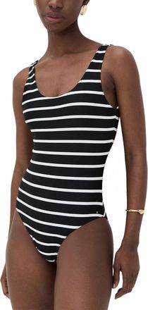 Anine Bing Jace One Piece Swimsuit In Black And White Stripe