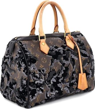 Louis Vuitton Speedy Handbag Fleur De Jais Monogram Canvas 30 satchel - Marrone