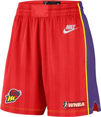 Nike (WMNS) Nike Phoenix Mercury Court Origins Dri-FIT Victory Knee-Length Shorts Chile Red Field Purple Opti Yellow IO7968-673