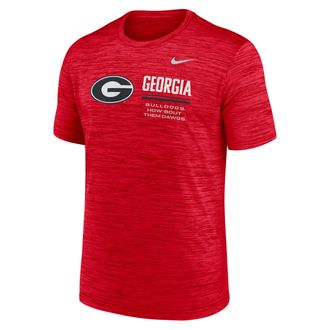 Nike Georgia Sideline Velocity Nike Mens Dri-FIT College T-Shirt in Red | 02ER65NGBN-PCW
