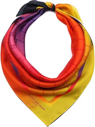 Kurt Geiger Ombré Print Silk Square Scarf in Classic Rainbow at Nordstrom