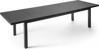 Oviala Mesa de jardín extensible de aluminio gris antracita