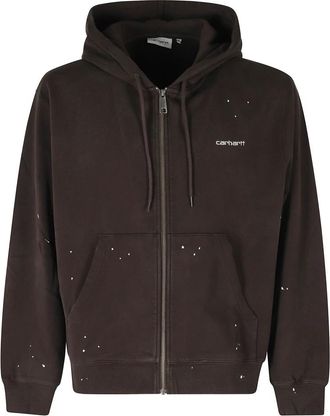 Carhartt Work in Progress Hooded Painter Jacket - Heren - Vesten met rits - Bruin - XS - Katoen - Hoodies & sweatvesten