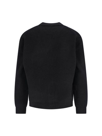 Maison Kitsun&eacute; Mens Sweaters Black Merinos Extrafine Wool