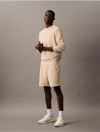 Calvin Klein Mens Washed Terry Shorts - Brown - XS