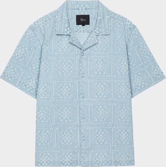 Rails Mens Tyler Embroidered Squares Short-Sleeve Shirt
